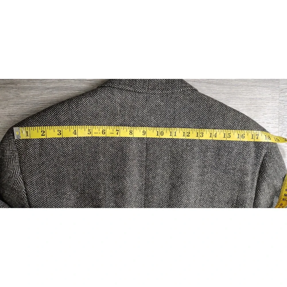 Jos A Bank Herringbone Tweed Wool Blazer USA Union VTG Sport Coat Broken Button*